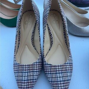 Jessica Simpson Multicolor Plaid Heels